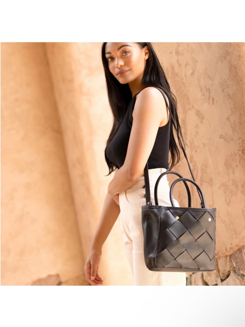NEW Nisolo Handwoven Carry-All Satchel in Black - Picture 10 of 15